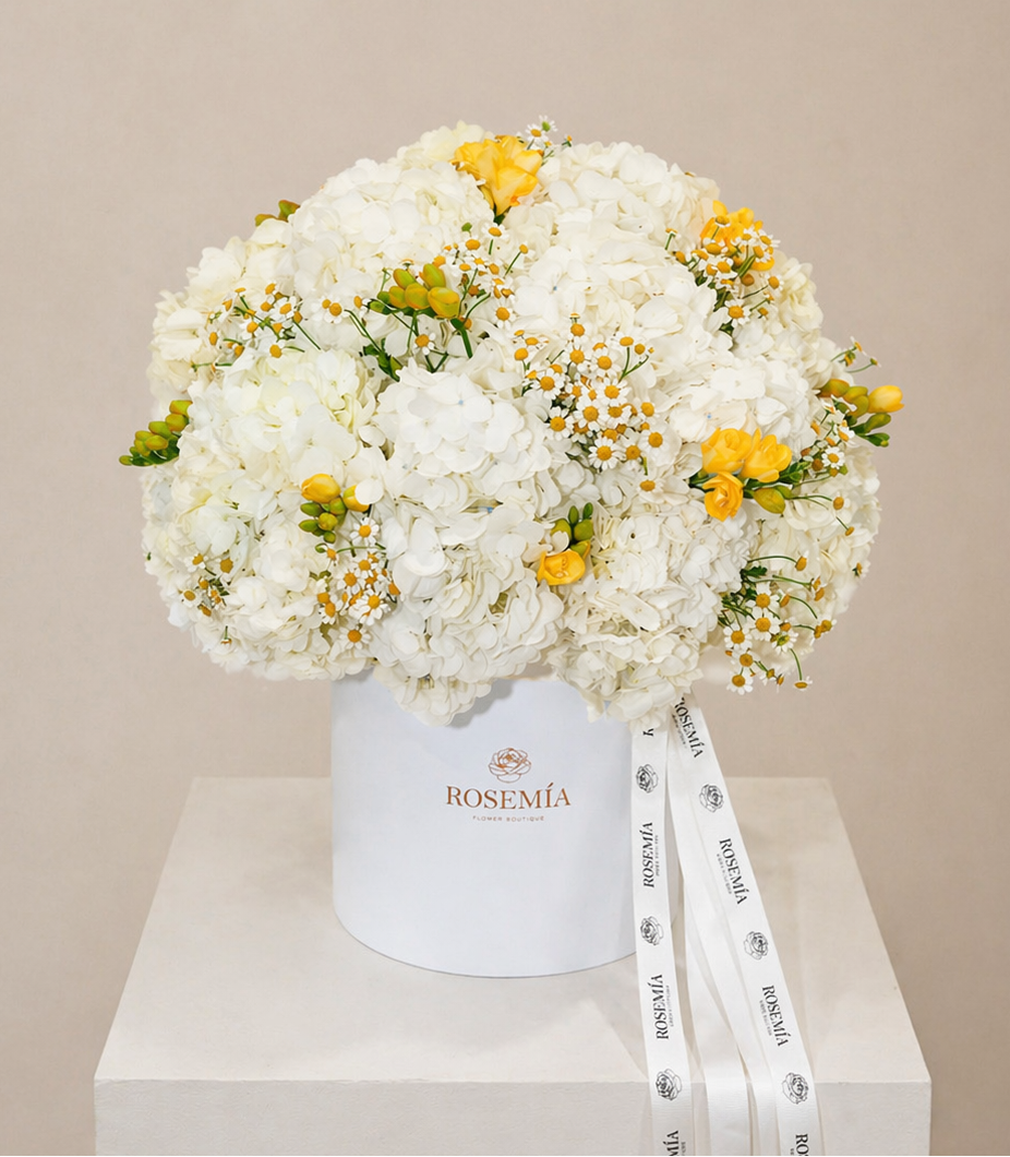 No.227 FLEUR SOFT - hydrangeas, chamomile, freesia