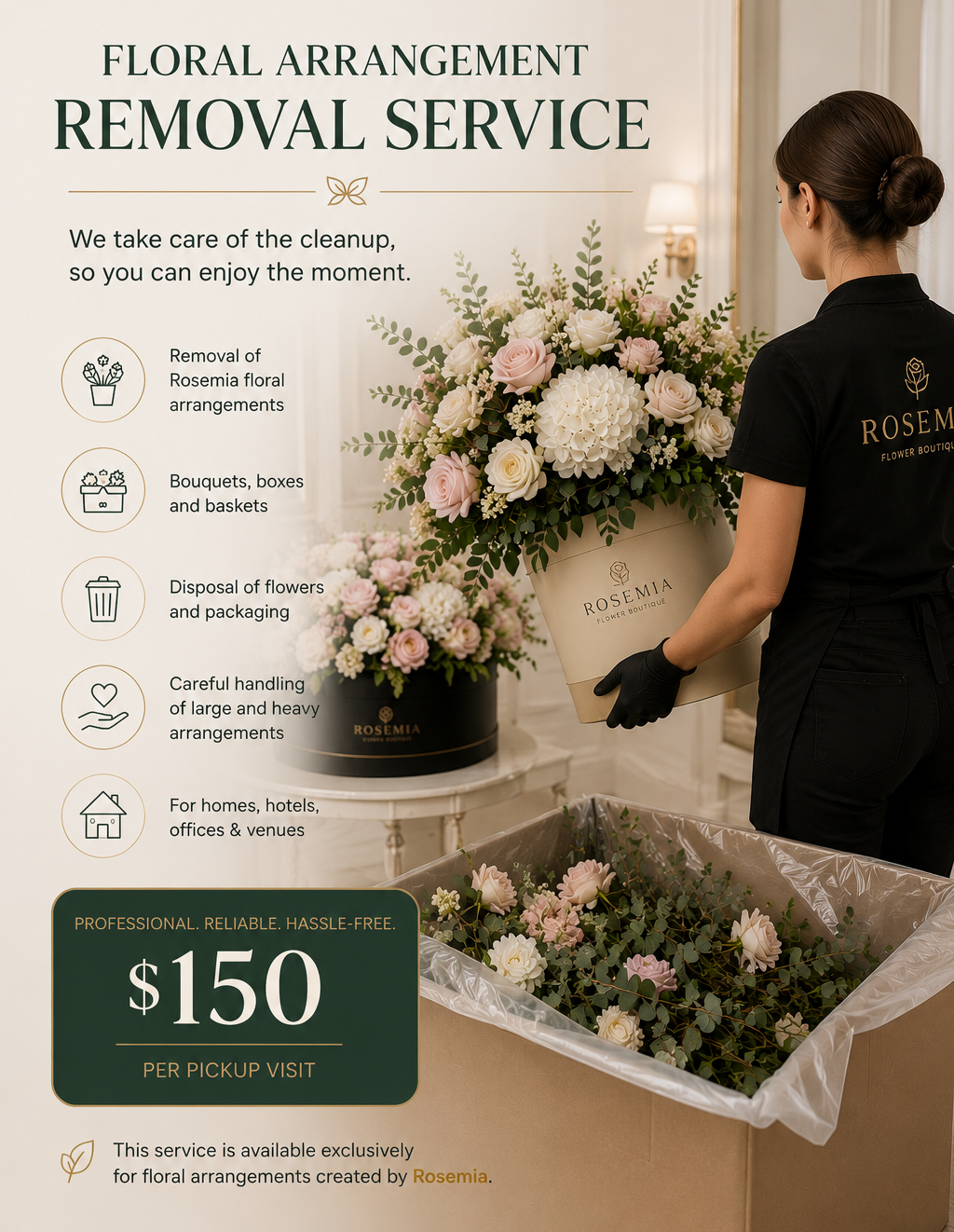 Floral Arrangement Removal & Clean-Up Service