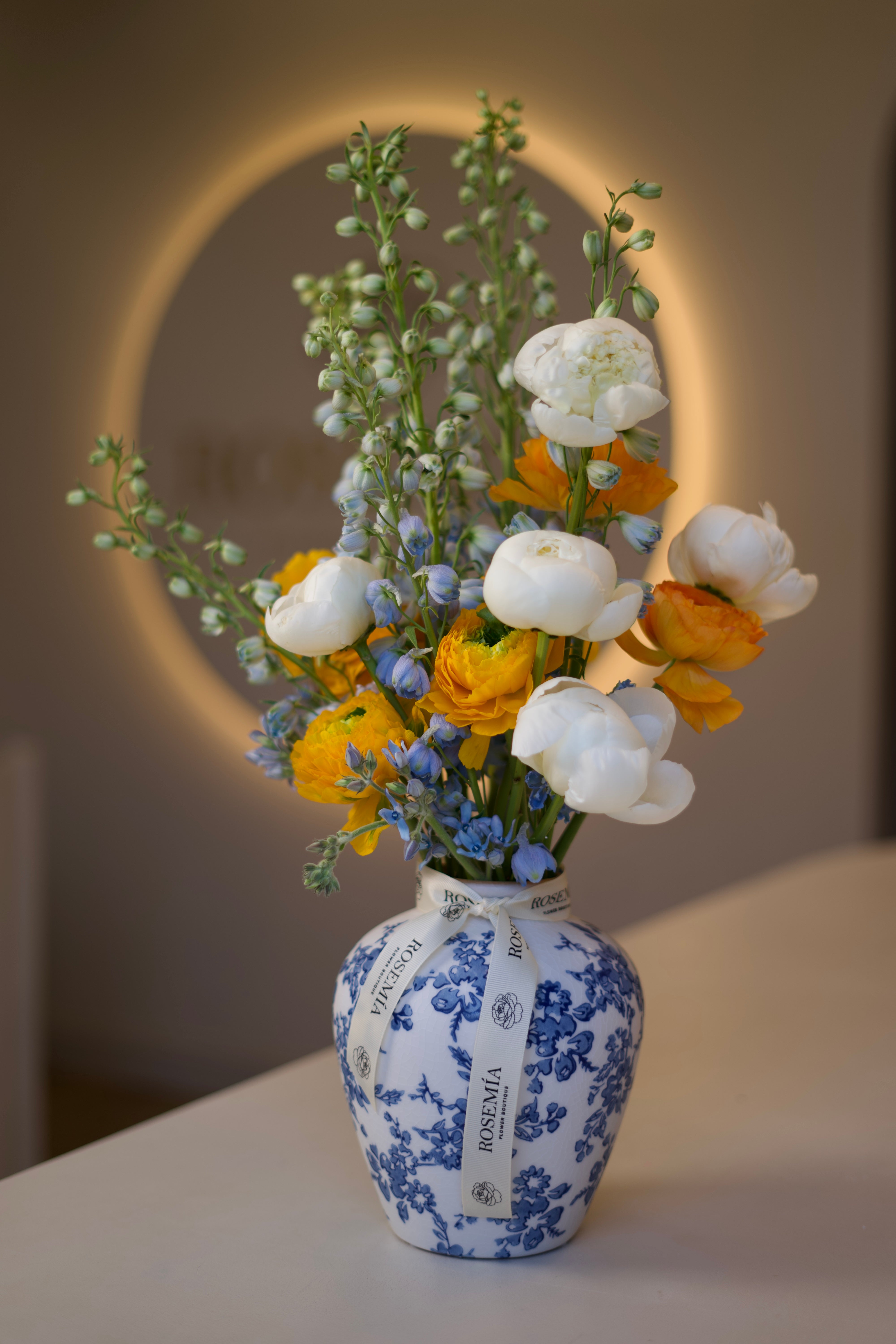 Vase Arrangement - Porcelain Bloom
