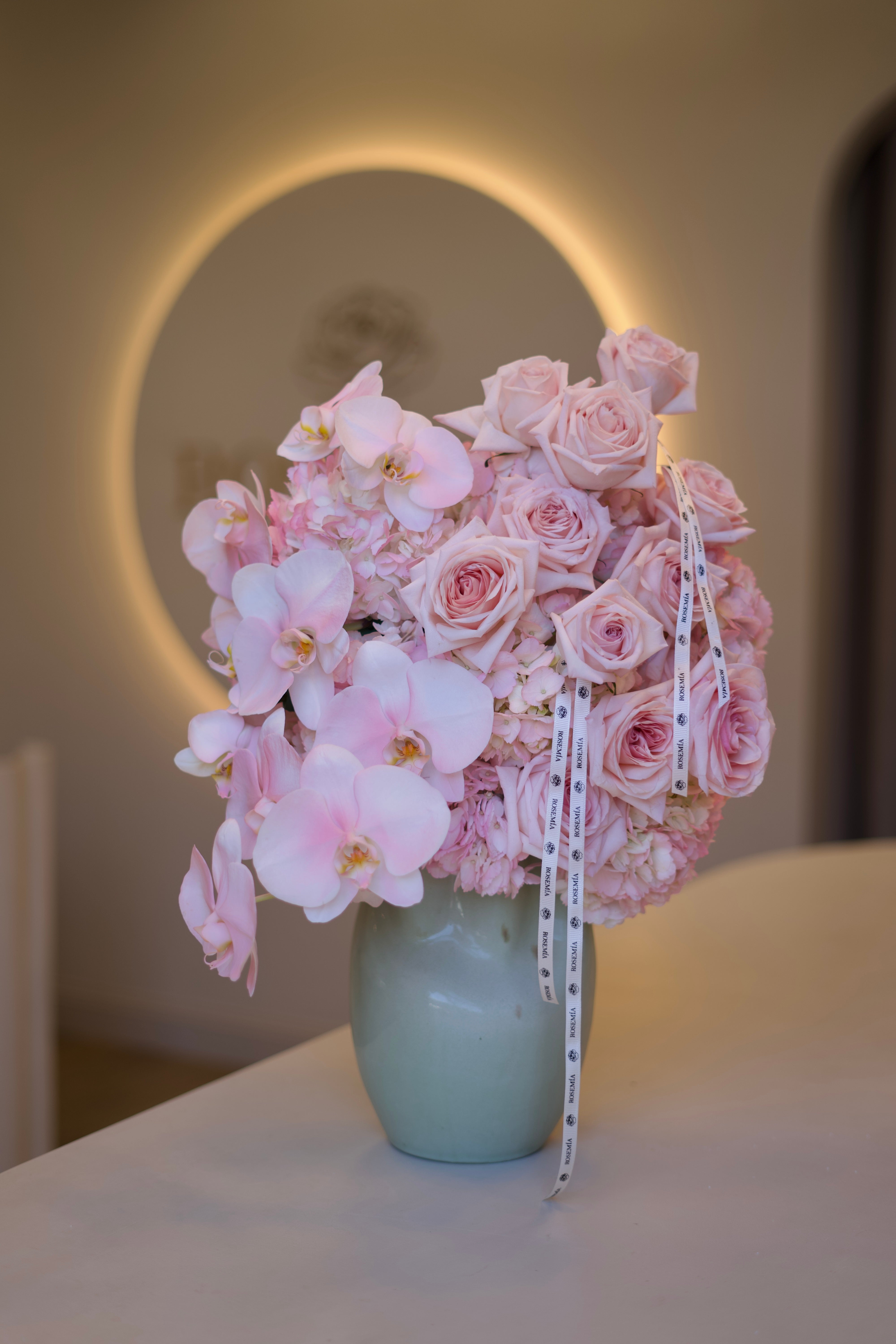 Vase Arrangement - Blush Orchid
