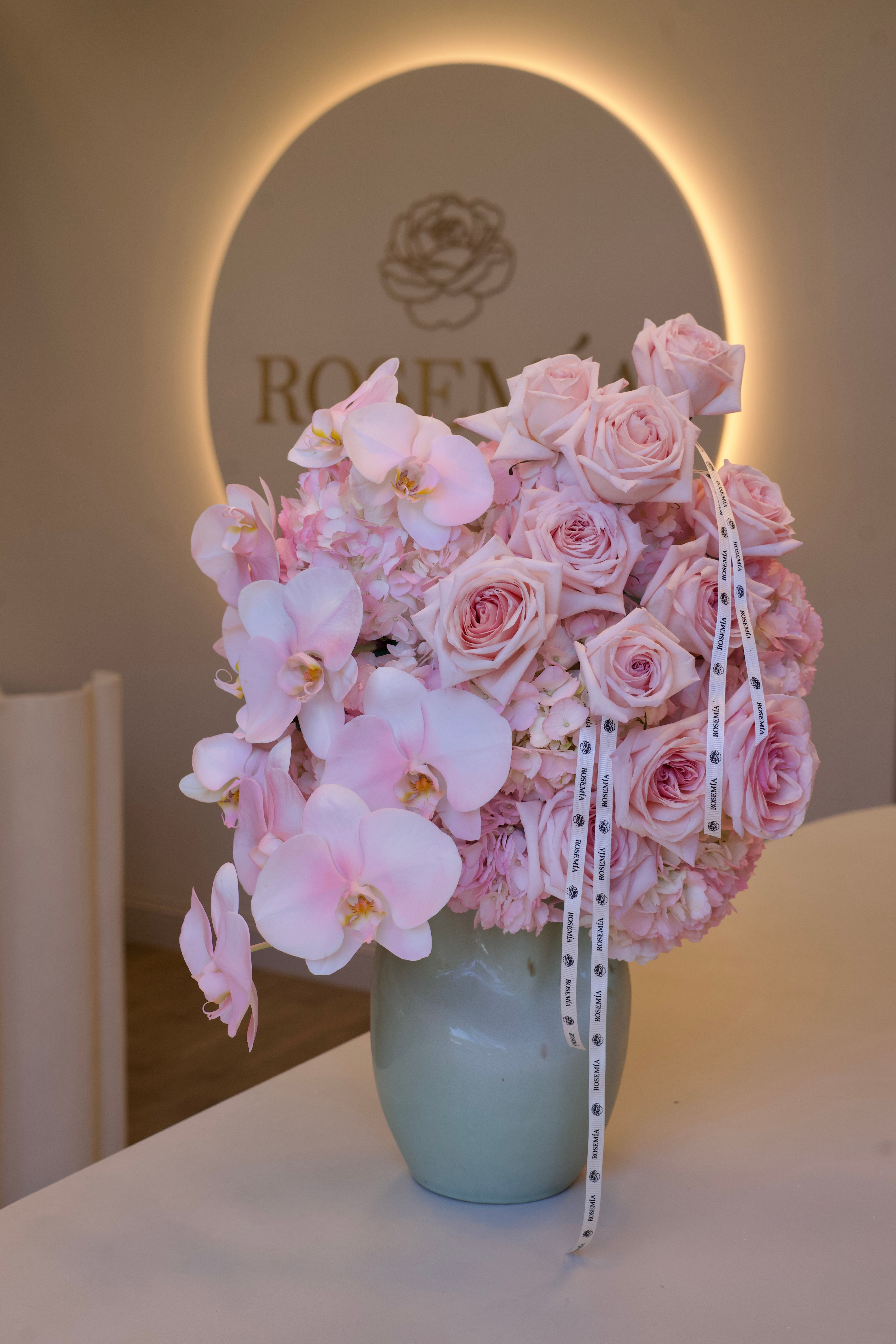 Vase Arrangement - Blush Orchid