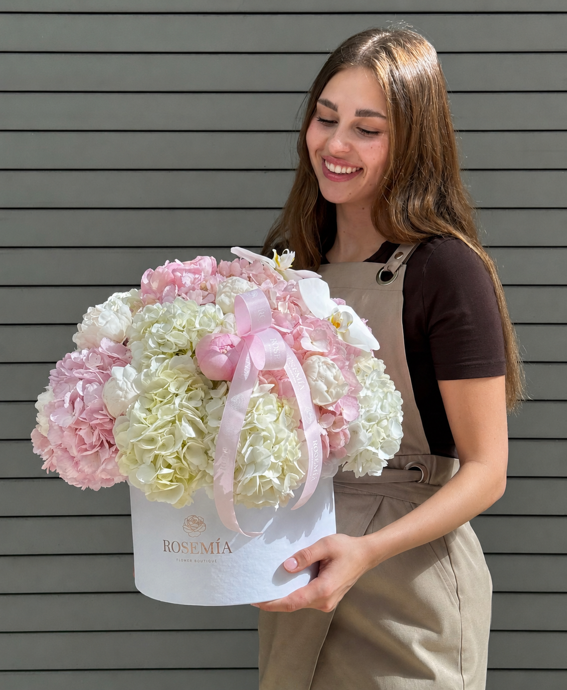 No.243 BOX OF TENDERNESS - hydrangeas, peonies, orchid