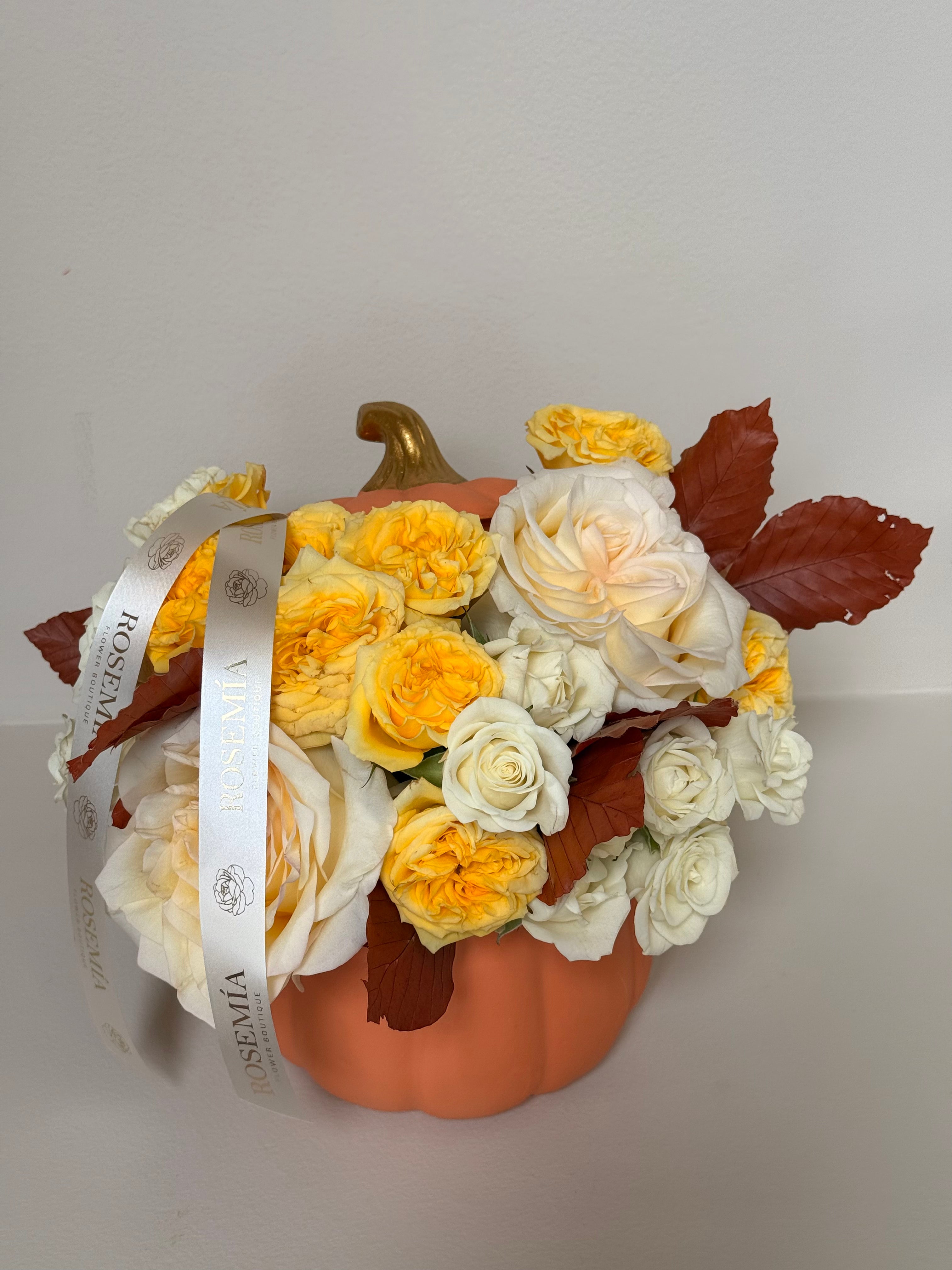 No.108 YELLOW SUNSHINE - Pumpkin Flower Arrangement
