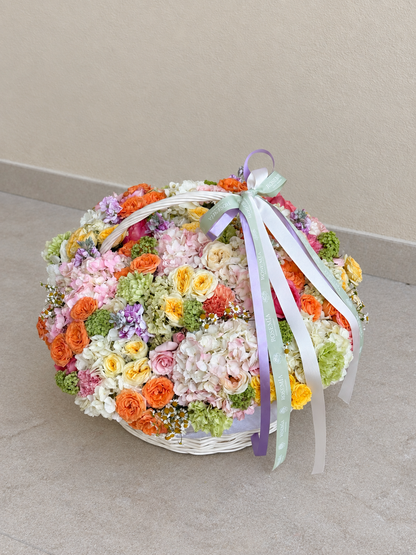 No.275 DOPAMINE BASKET - seasonal mix flowers