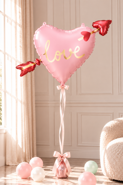 Pink Love Arrow Heart Balloon