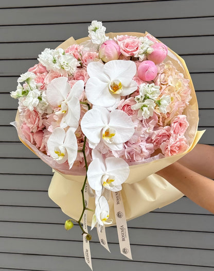 No.233 ORCHID SOLEIL - hydrangeas, spray roses, orchids
