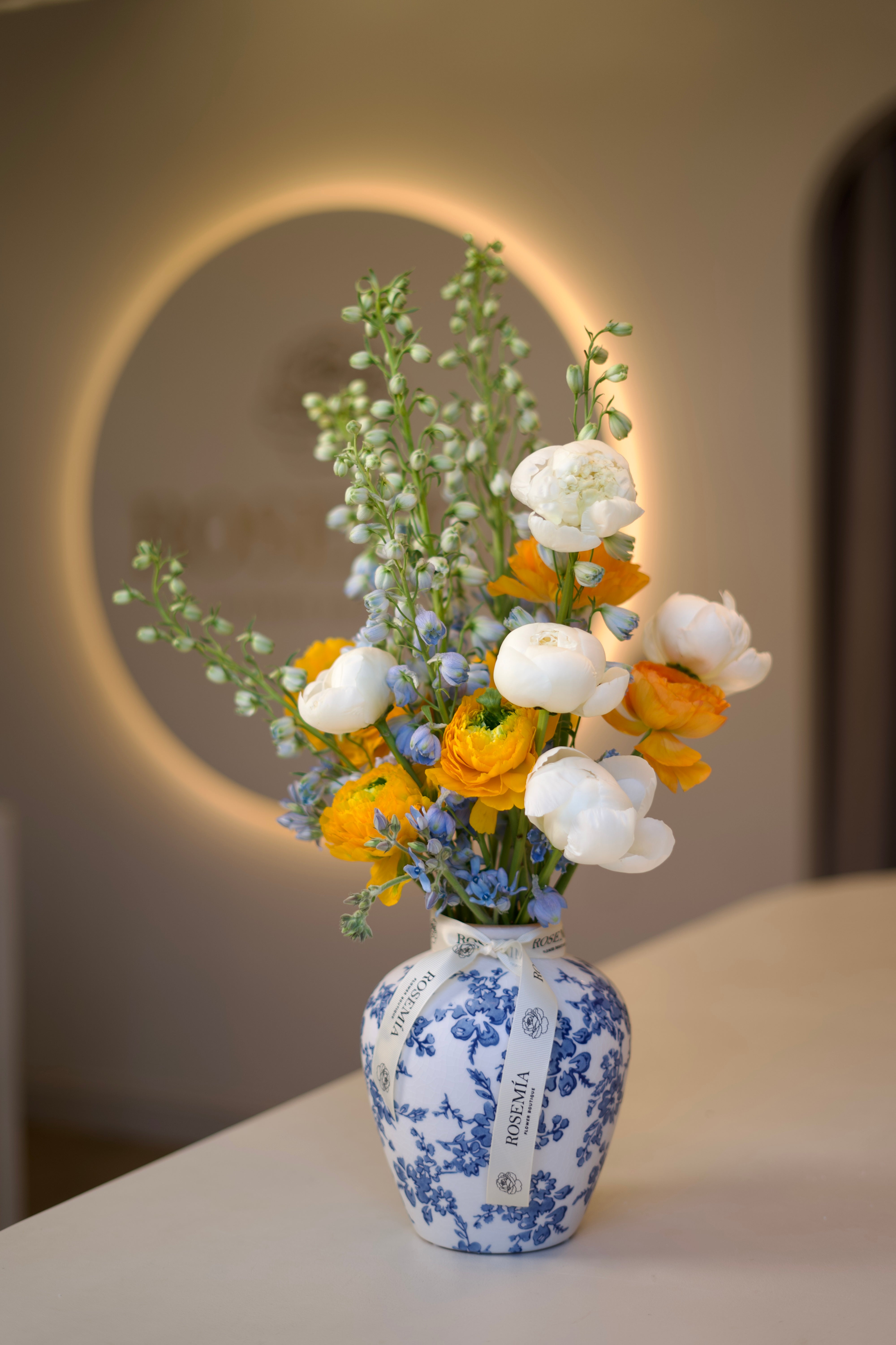Vase Arrangement - Porcelain Bloom