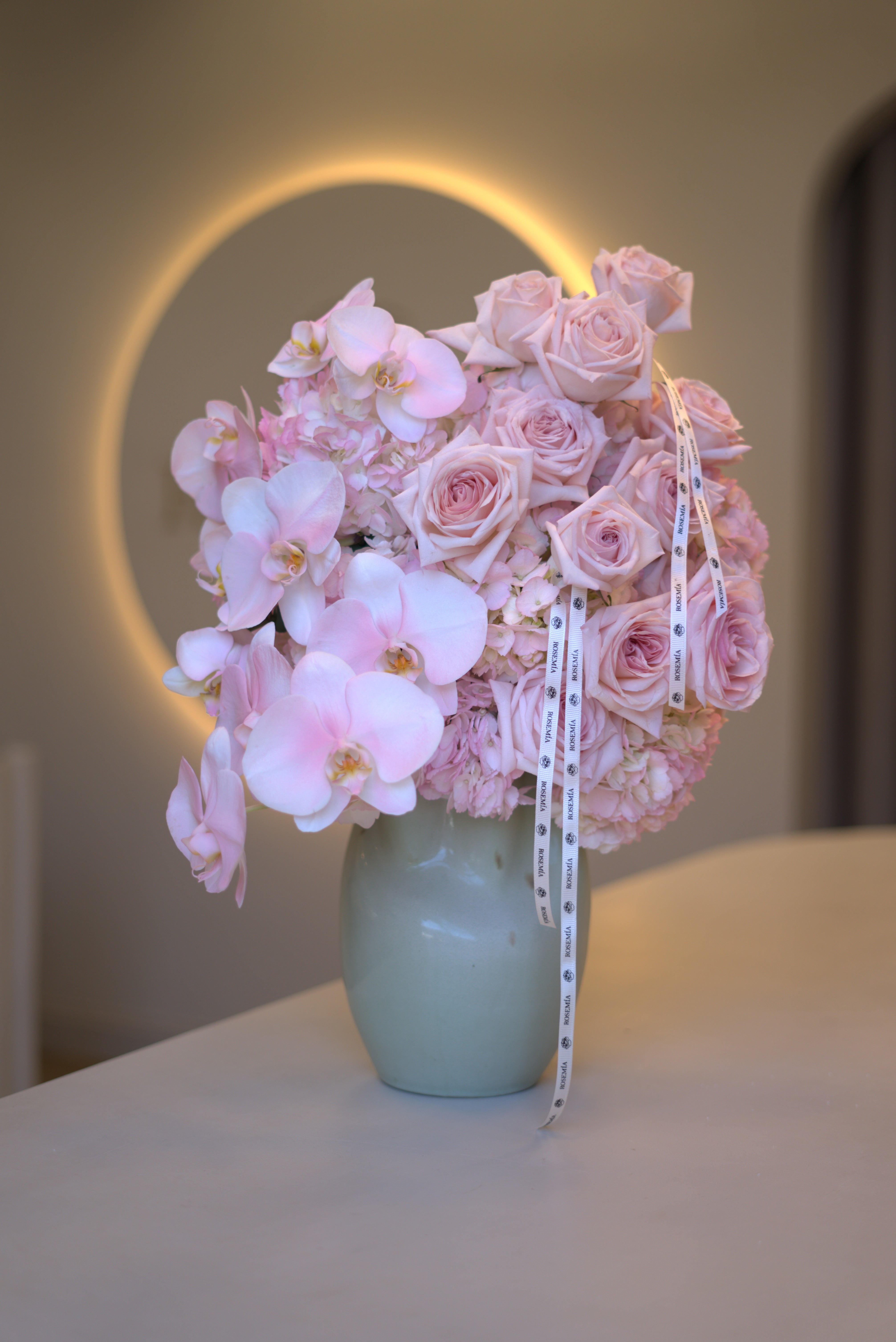 Vase Arrangement - Blush Orchid
