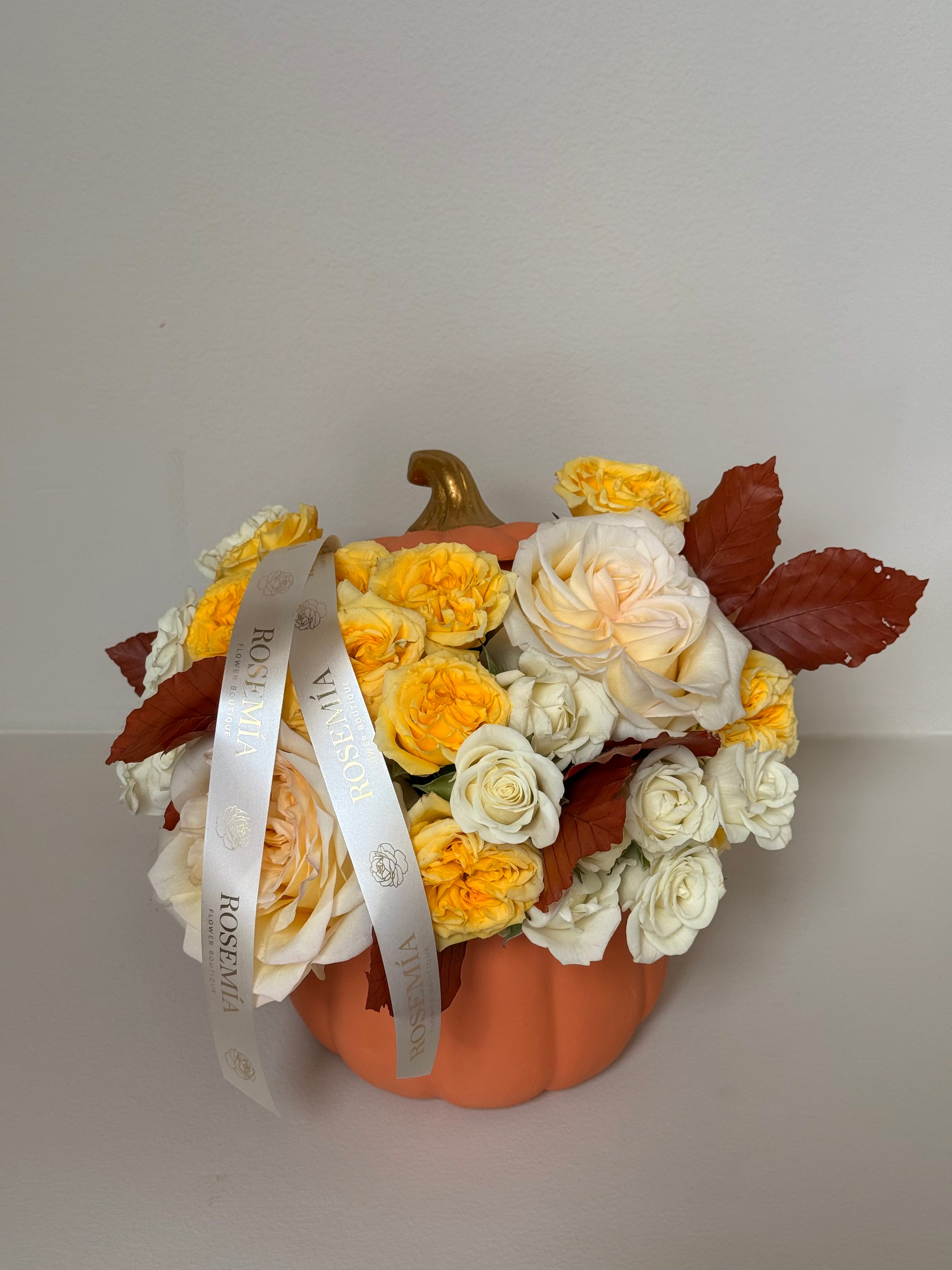 No.108 YELLOW SUNSHINE - Pumpkin Flower Arrangement