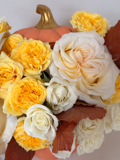 No.108 YELLOW SUNSHINE - Pumpkin Flower Arrangement