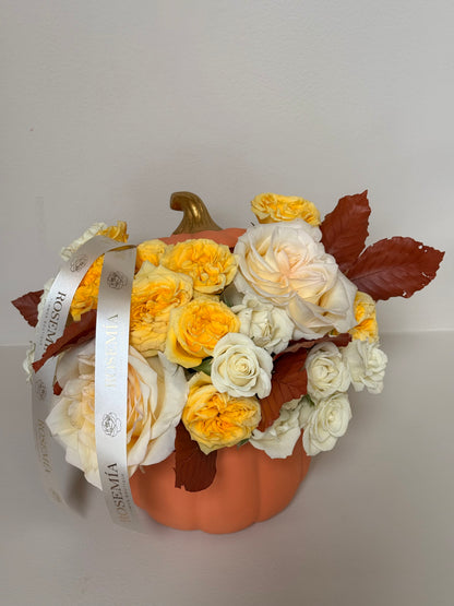 No.108 YELLOW SUNSHINE - Pumpkin Flower Arrangement
