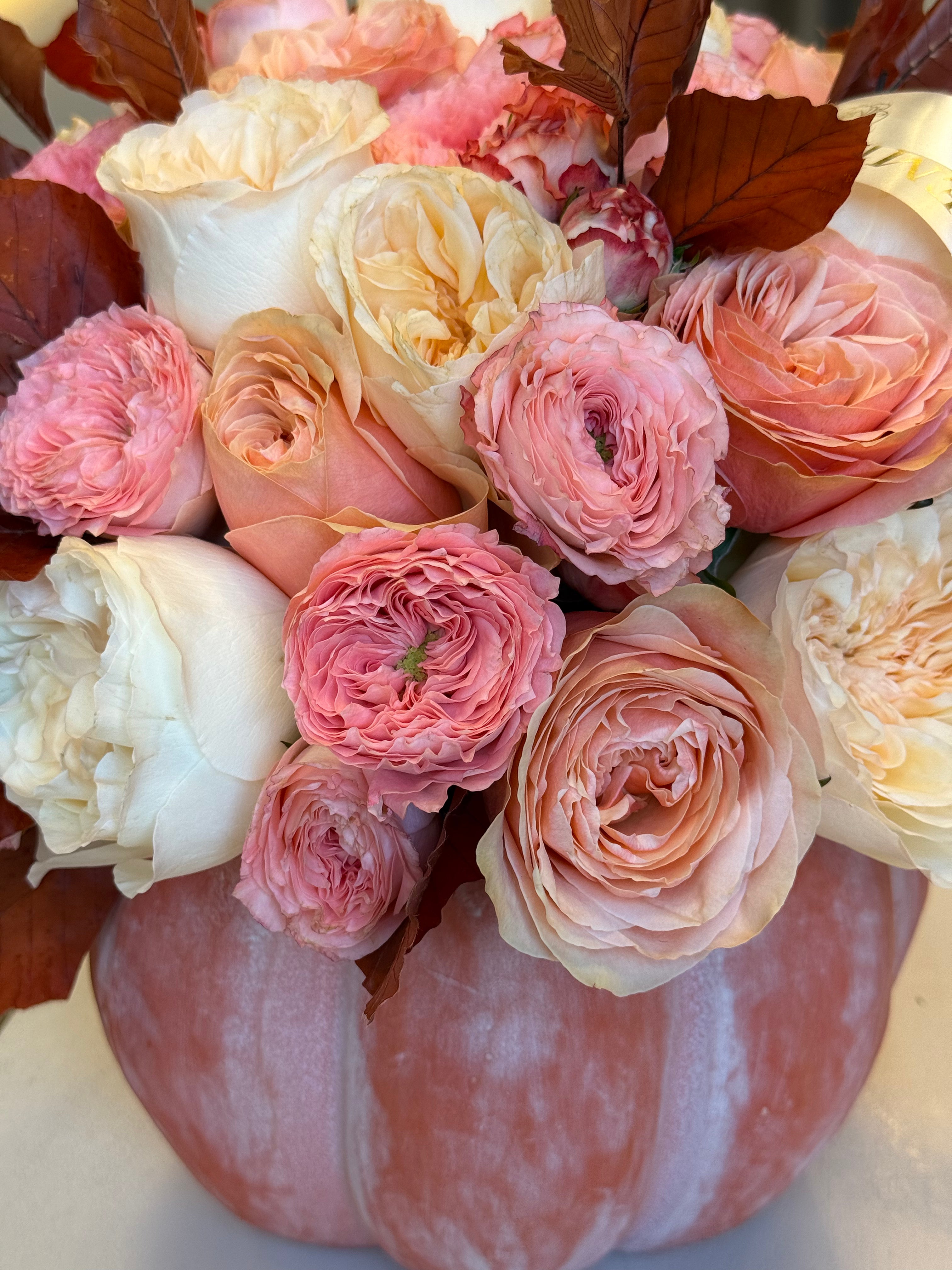 No.133 BLUSH AUTUMN - Pumpkin Flower Arrangement