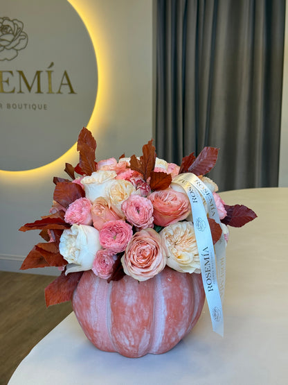 No.133 BLUSH AUTUMN - Pumpkin Flower Arrangement