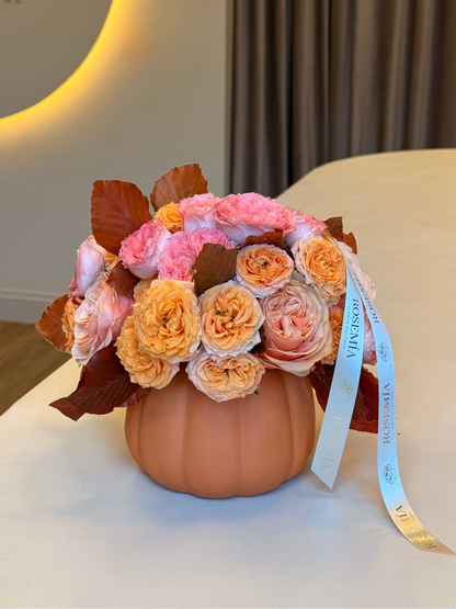 No.55 PEACH ELEGANCE - Pumpkin Flower Arrangement