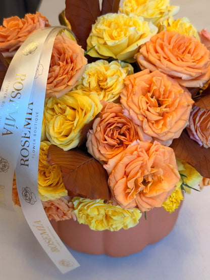 No.35 PETITE BLOOM - Pumpkin Flower Arrangement