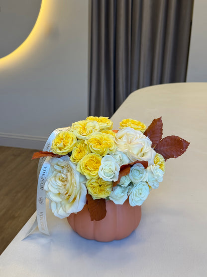 No.108 YELLOW SUNSHINE - Pumpkin Flower Arrangement