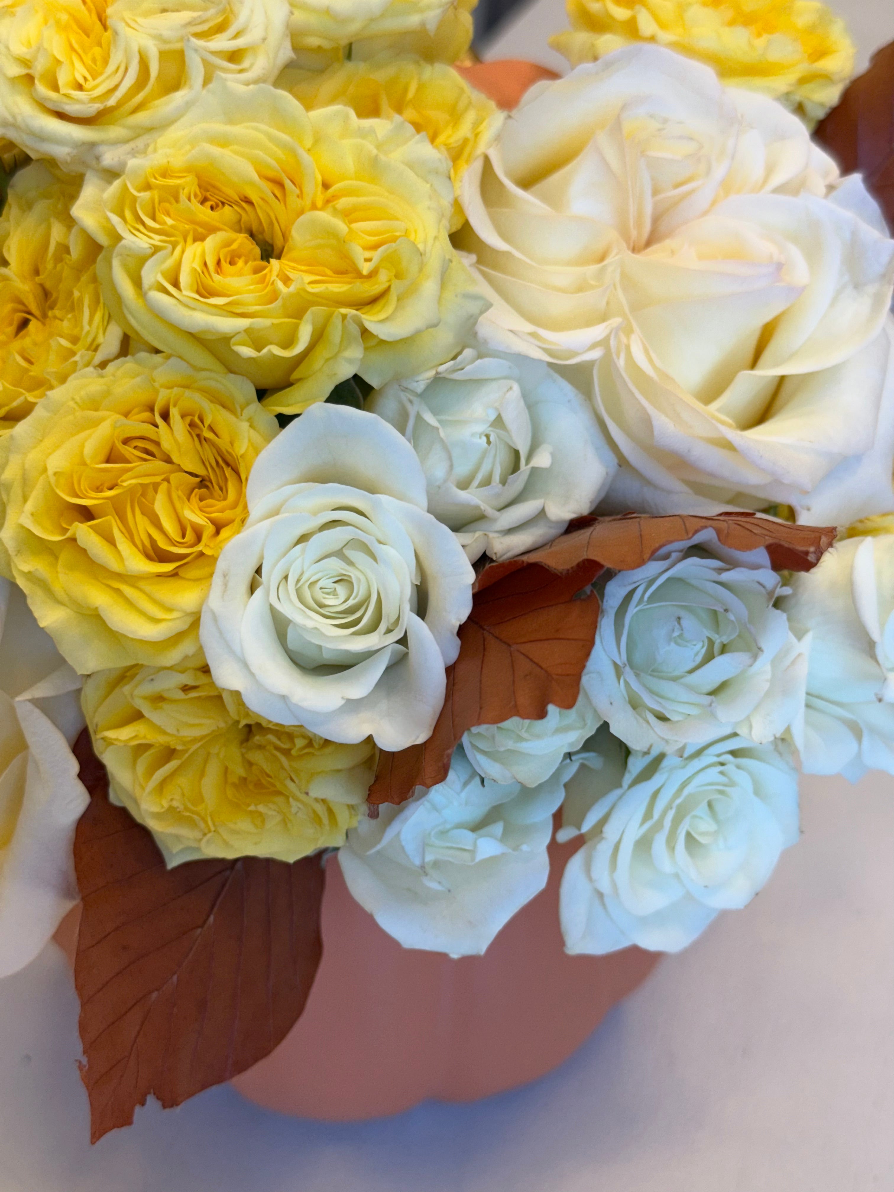 No.108 YELLOW SUNSHINE - Pumpkin Flower Arrangement