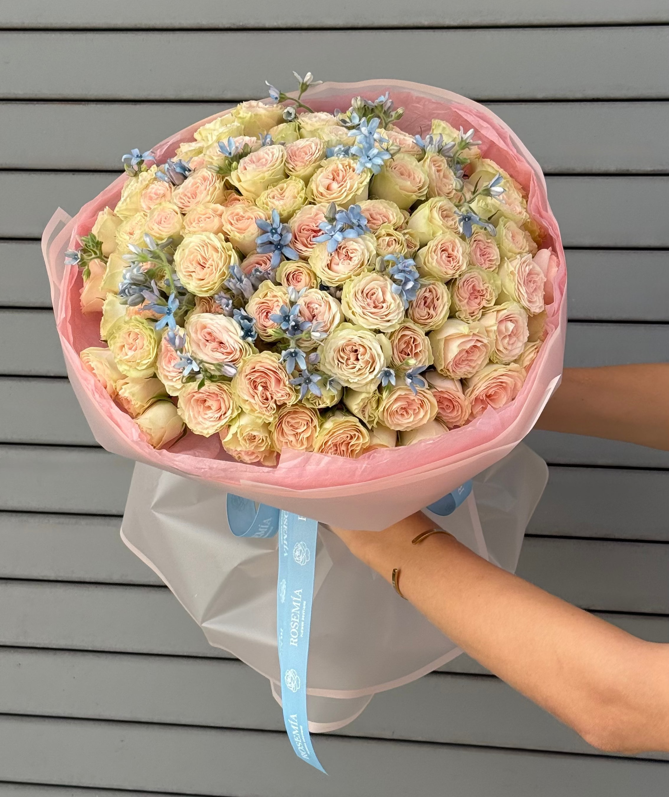 No.40 BALLET PINK - garden spray roses, tweedia