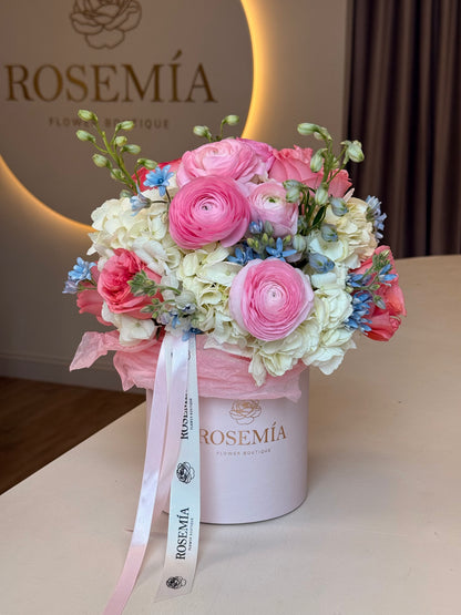 N.º 219 CAJA DE FLORES ROSADA