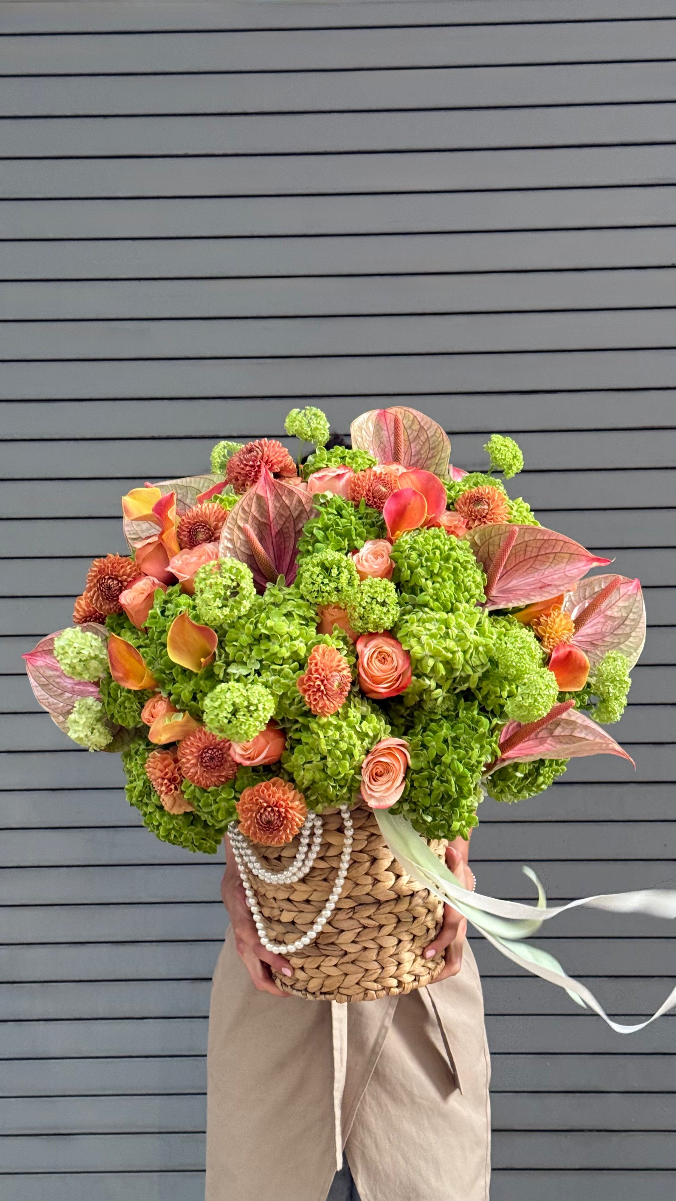 No.272 FALL COUTURE - dahlias, garden roses, hydrangeas