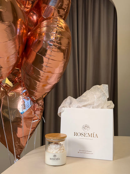 PINK BALLOONS & CANDLE