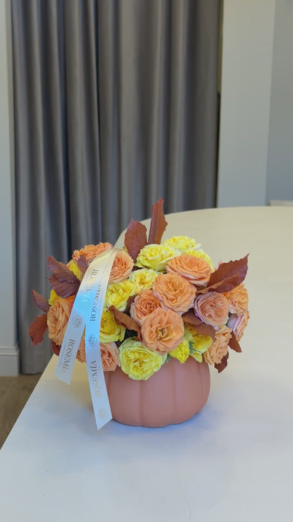 No.35 PETITE BLOOM - Pumpkin Flower Arrangement