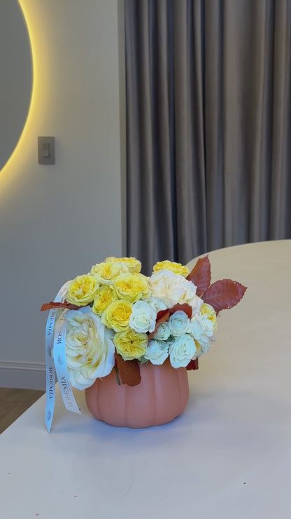 No.108 YELLOW SUNSHINE - Pumpkin Flower Arrangement