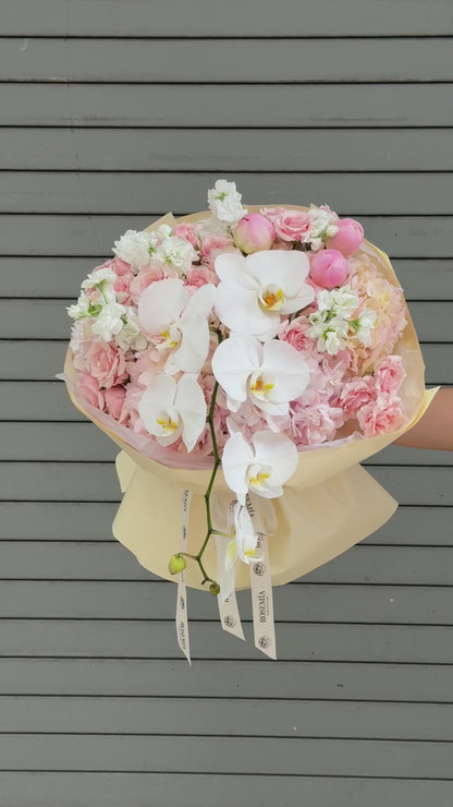 No.233 ORCHID SOLEIL - hydrangeas, spray roses, orchids