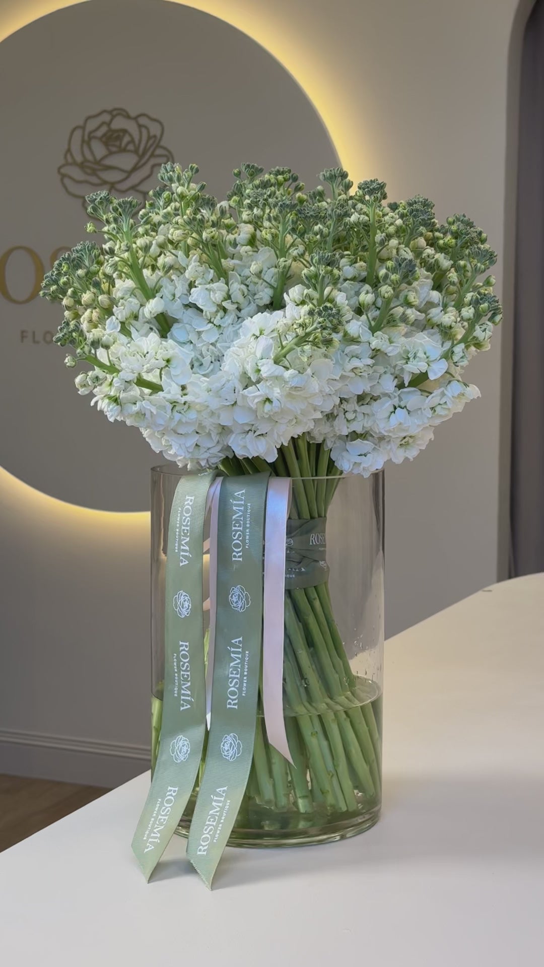 No.197 Alhelí blanco en un florero