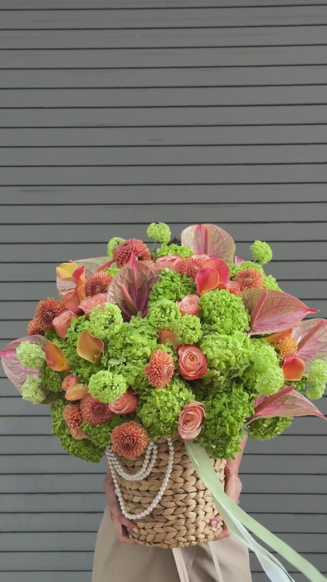 No.272 FALL COUTURE - dahlias, garden roses, hydrangeas