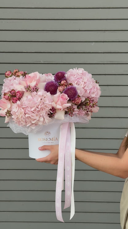 No.248 BLUSH SERENITY - french roses, spray roses, hydrangea