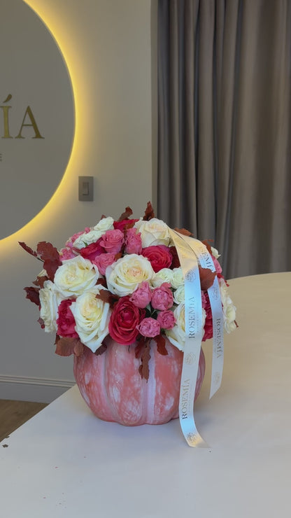 No.203 CRIMSON ROMANCE - Pumpkin Flower Arrangement